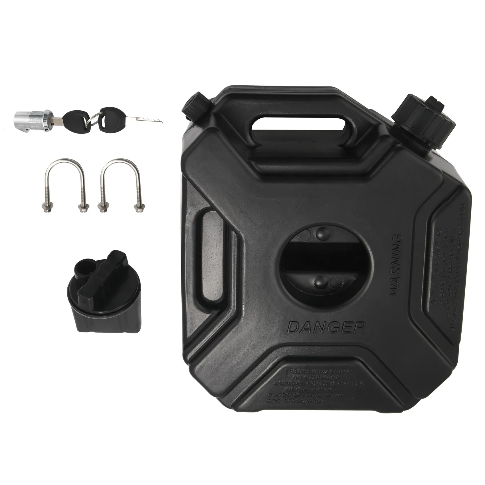 

5L Liters Black Fuel Tank Can Car Motorcycle Spare Petrol Oil Tank Backup Jerrycan Fuel-Jugs Canister with Lock & Key