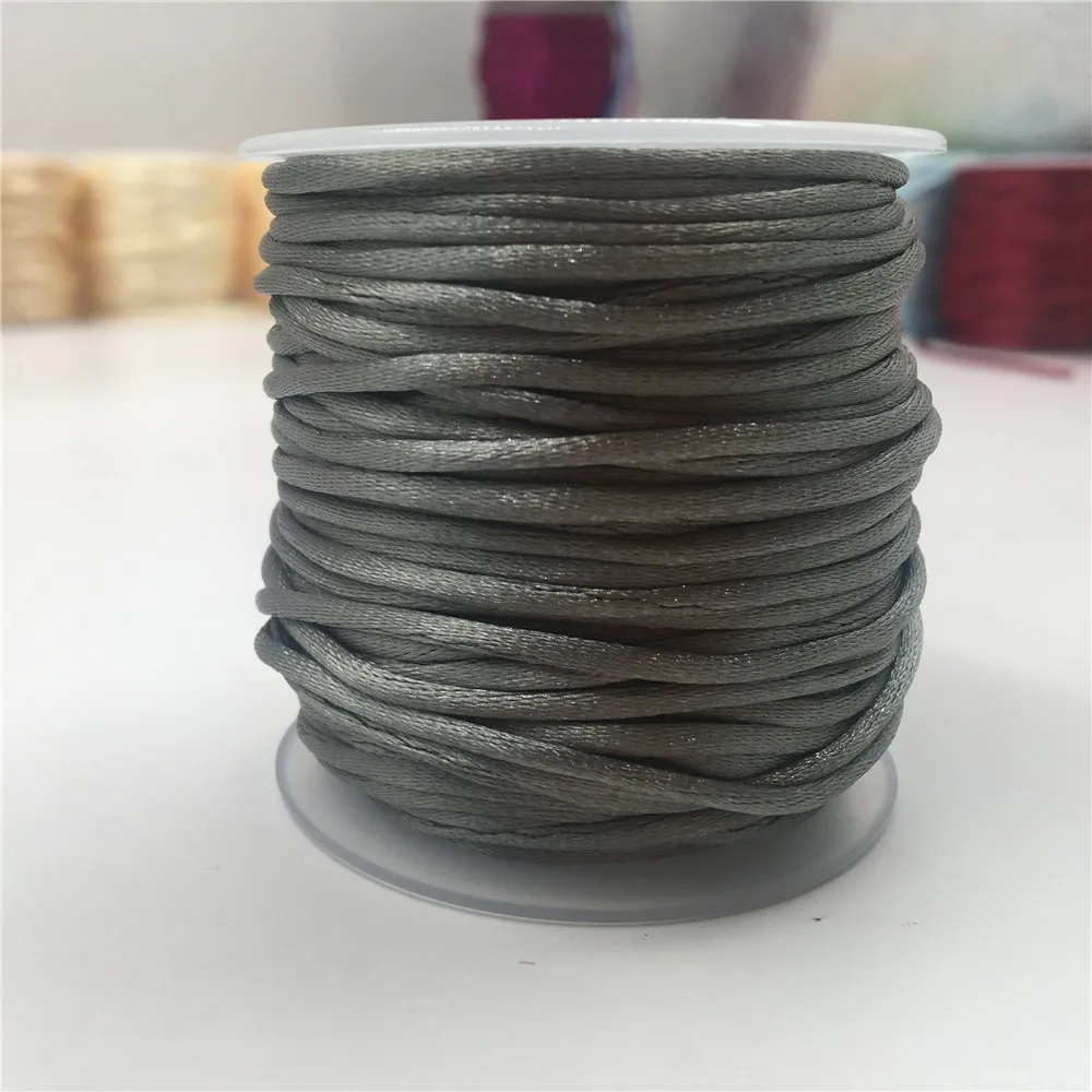 Vibrant 2mm Satin Cord for Chinese Knotting & DIY Crafts