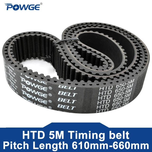 POWGE HTD 5M Timing belt Pitch Length 610/615/620/625/630/635/640