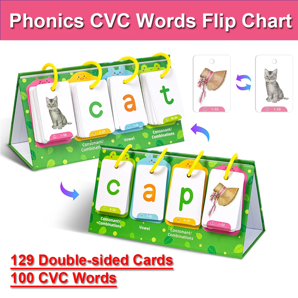 Montessori Kids English Learning Flip Chart Kindergarten Activity Educational Tool Teacher Teaching Aids Special Speech Therapy 2