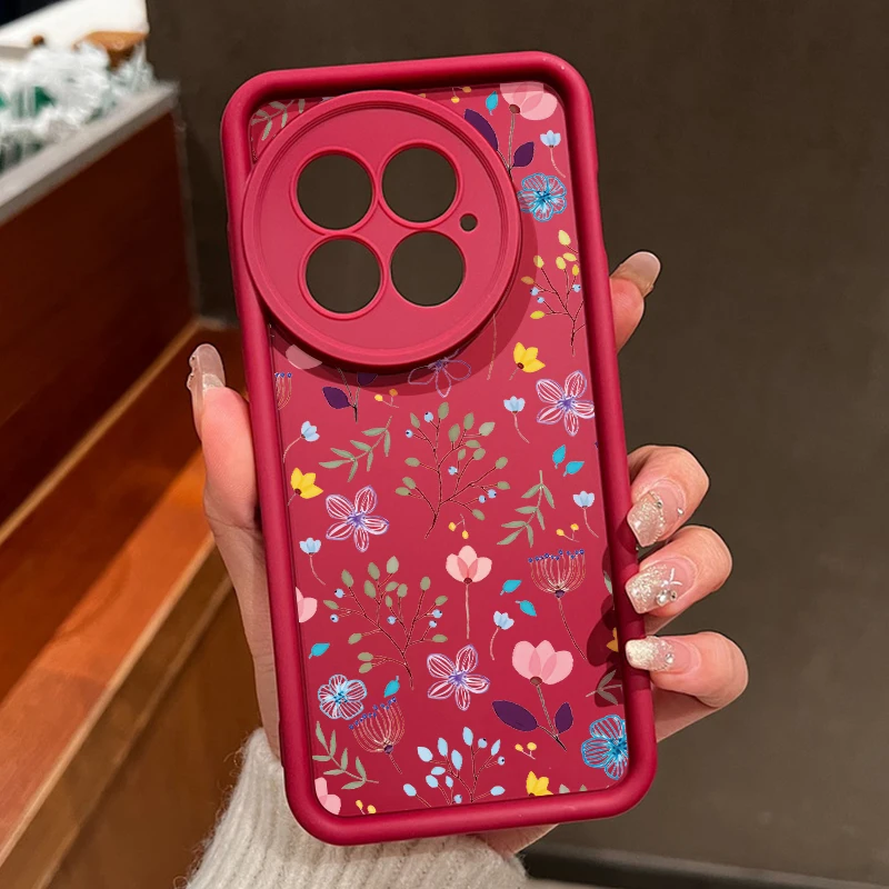 Luxury Floral Print Shockproof Silicone Phone Case with Bumper Protection