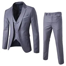 

S-6XL Men's Spring 3-Piece Classic Blazer Men's Business Blazer + Pants + Vest Suit Suit Fall Men's Wedding Party Suit