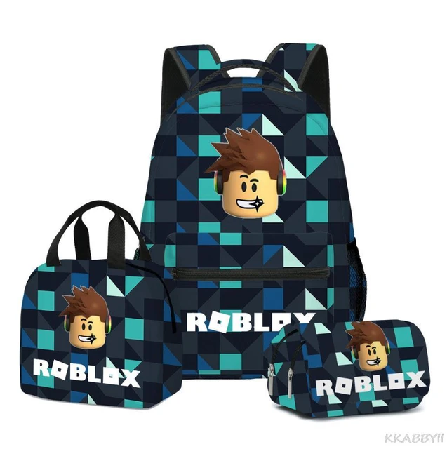 ROBLOX-mochila anime dos desenhos animados para alunos da escola, mochila  infantil, lancheira, estojo de lápis - AliExpress