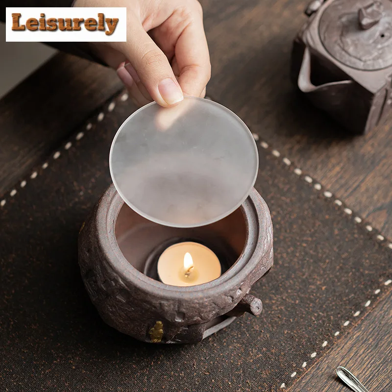Old Rock Mud Zen Buddha Shadow Tea Warmer Holder Alcohol Burner Stove Kettle Stand Baked Milk Jar Carbon Furnace Accessories 