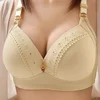 Gathered Side Collection Lifting Underwear Breasts Brassiere Large Size Bra Full Cup Underwear Brassiere No Steel Ring  Bra 4