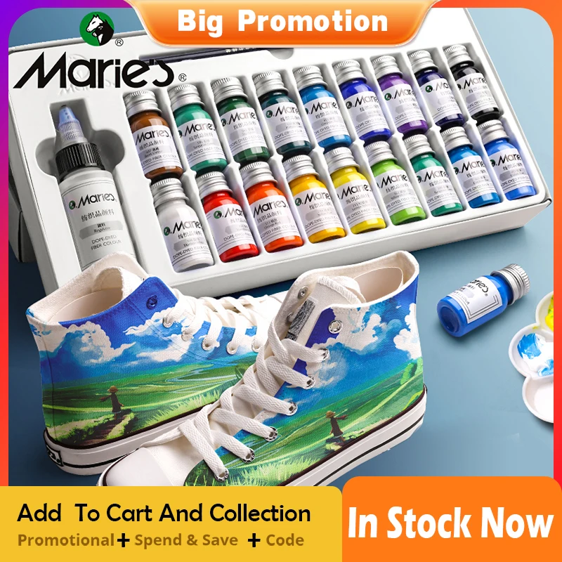MariesDopeDyedFiberPermanentFabricPaintSet1236Colors10ml