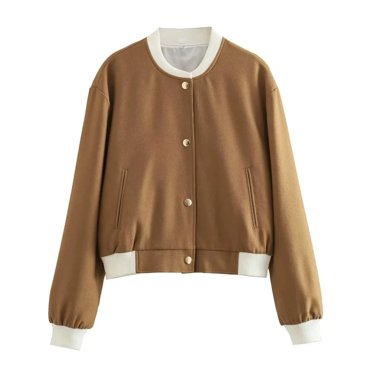 Women's Bombers Jackets Coat Khali Short Outwear Long Sleeve Vintage Vested Female Kurtki Casual Loose Korean zaaztrafins Jacket