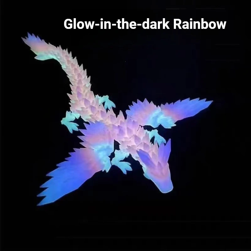 15cm 3D Printed with Movable Wings Dragon Movable Joint Fidget Toy Rotatable Articulated Office Desktop Ornament Toy Crafts Gift