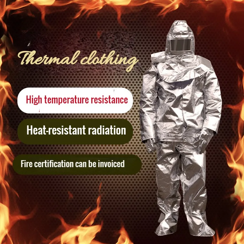 1000 Degree Thermal Radiation Heat Resistant Firefighter Uniform Aluminum Foil Protective Clothing Anti-scalding Clothing