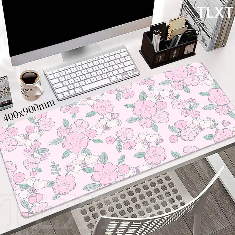 GeekShare Large Gaing Ouse Pad Kawaii Pink Non-Slip Rubber Back Ouse