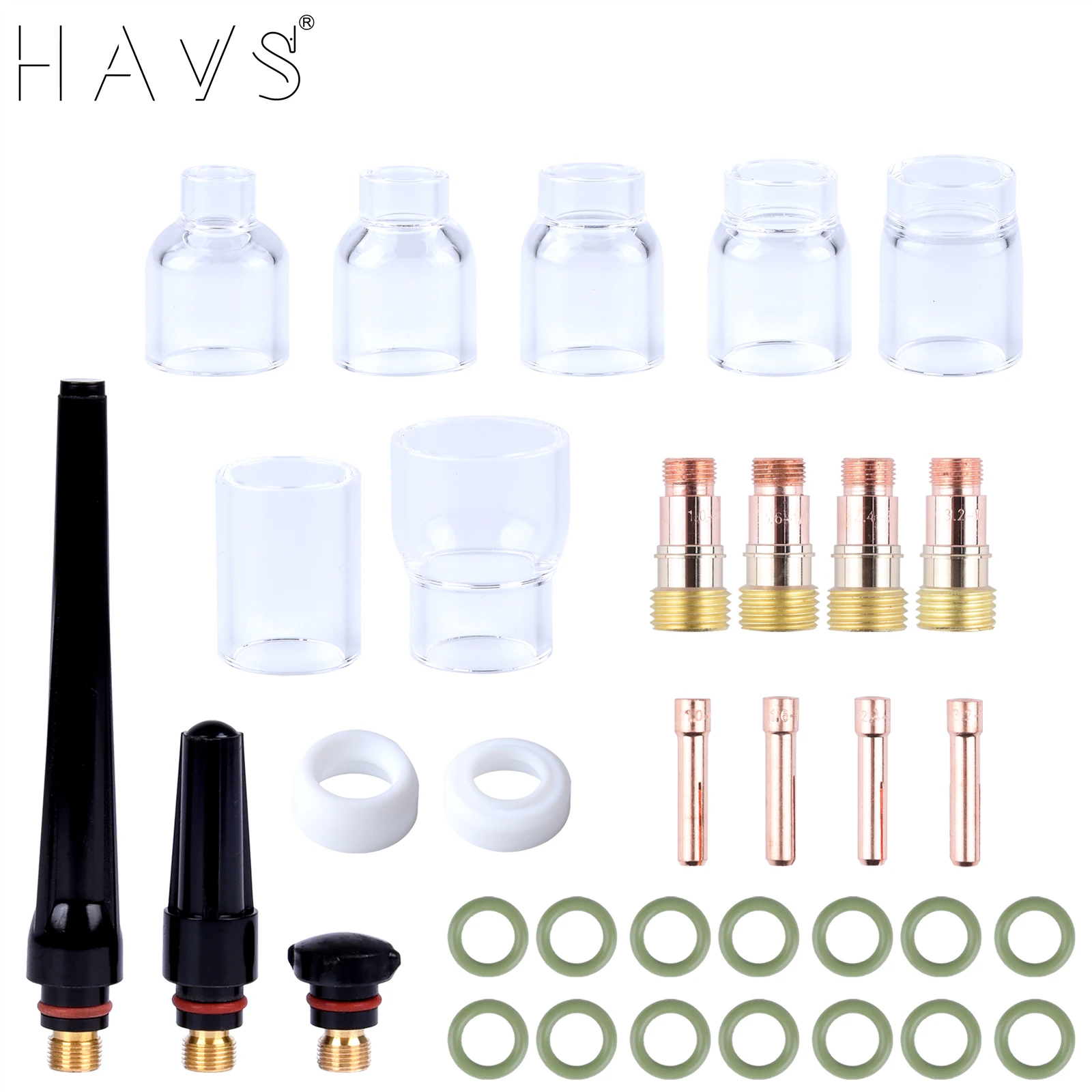 Kit 36 Pezzi Accessori Per Torcia Saldatura TIG - Compatibile Con WP17, WP18, WP26, Lincoln, Miller - Foto 3