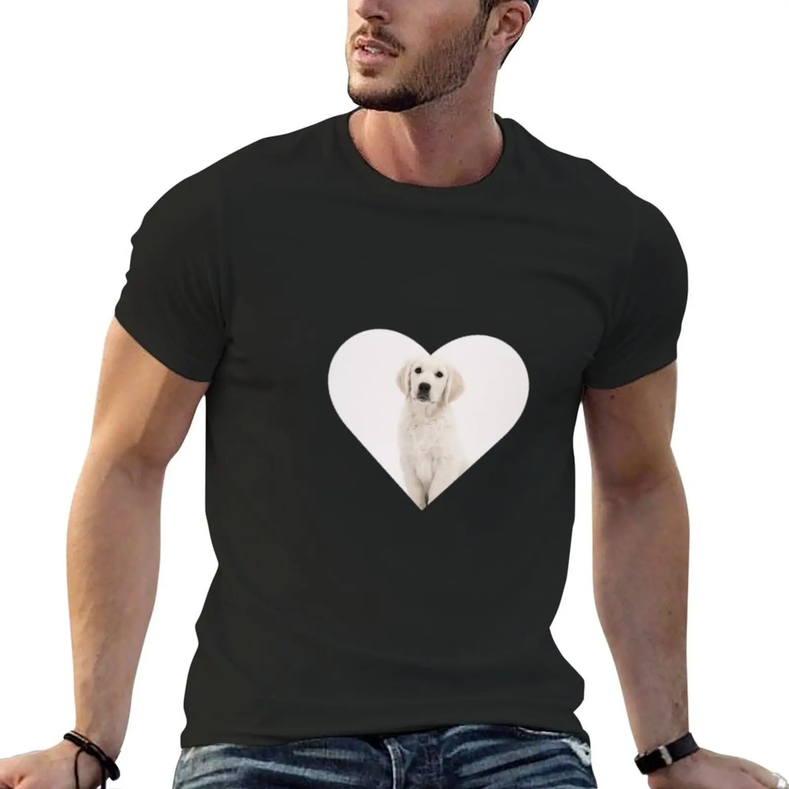 

Love English Cream Golden Retrievers T-Shirt boys animal print man t shirt men clothings