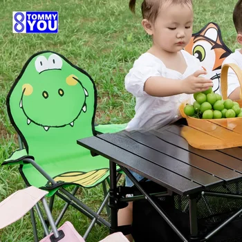 야외 만화 접이식 캠핑 휴대용 낚시 해변 의자, 사랑스러운 어린이 등받이, 경량, 귀엽고 재미있는 모양 의자