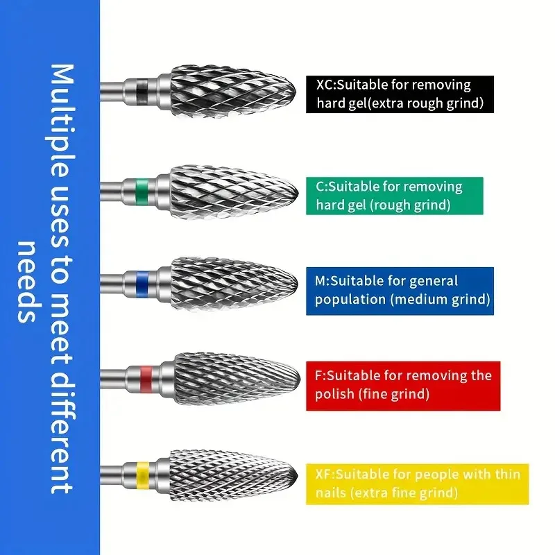 Tungsten Carbide Flame Nail Drill Bits Cuticle Nail File And Removal Gel Acrylic Nail Art Tools For Nail Machine Manicure 2