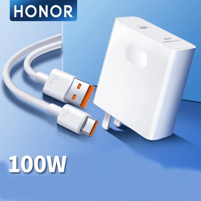 Chargeur Rapide 100W SuperCharge USB-C Pour Huawei/Honor – Compatible 200 Pro, Magic 7 Pro, Mate, P Series – Câble 6A 1m Inclus