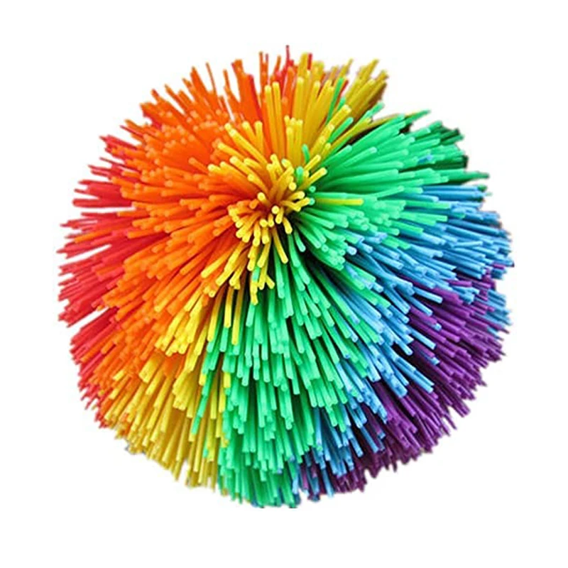 Rainbow Rubber Stringy Balls Sensory Fidget Toys For Kids Party Favors Classroom Prizes School Gifts For Students Outdoor Fun 3