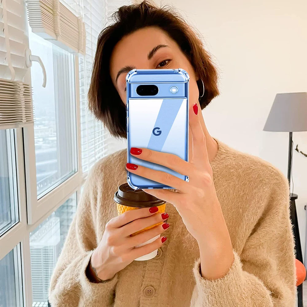 Klare, stoßfeste Handyhülle für Google Pixel 6, 6A, 7, 7A, 8, 8A, 9, 9A, 10 Pro, XL, transparente Silikon-TPU-Abdeckung – Detail 7