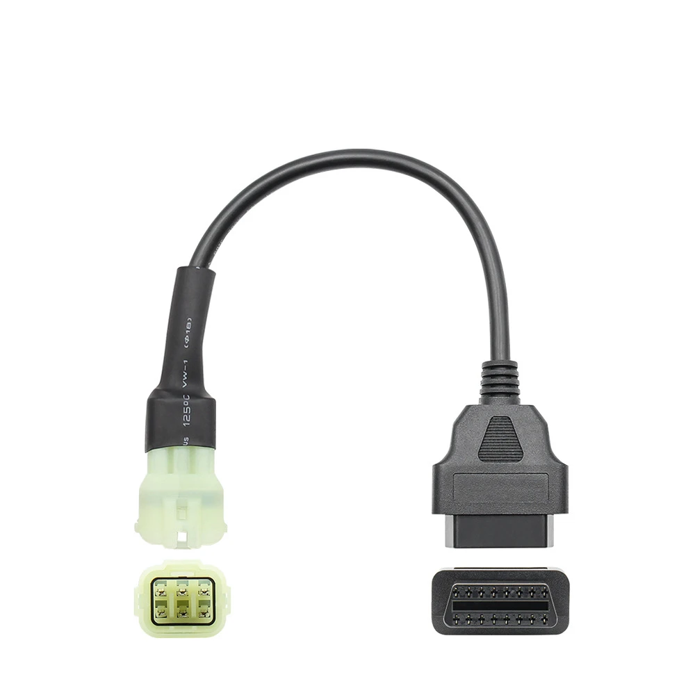 Ultimo Connettore Obd2 6 Pin Per Moto Kawasaki/Ktm 6 Pin A 16 Pin Carrello Moto Obd Auto Tools Cavo Di Prolunga Moto