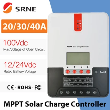 SRNE 20/30/40A MPPT Solar Charge Controller 12V/24V Battery Voltage Auto Identify 100V PV Input ML Series ML2420/2430/2440