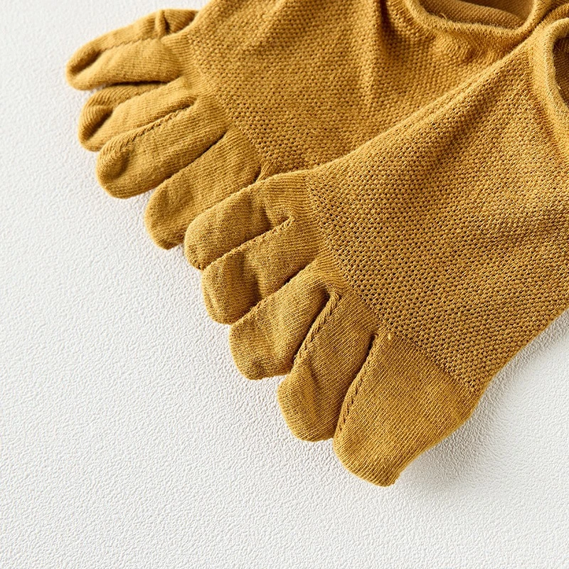 Men's Toe Crew Socks Breathable Cotton Sports Running Ankle Cotton Short Five Fingers Socks