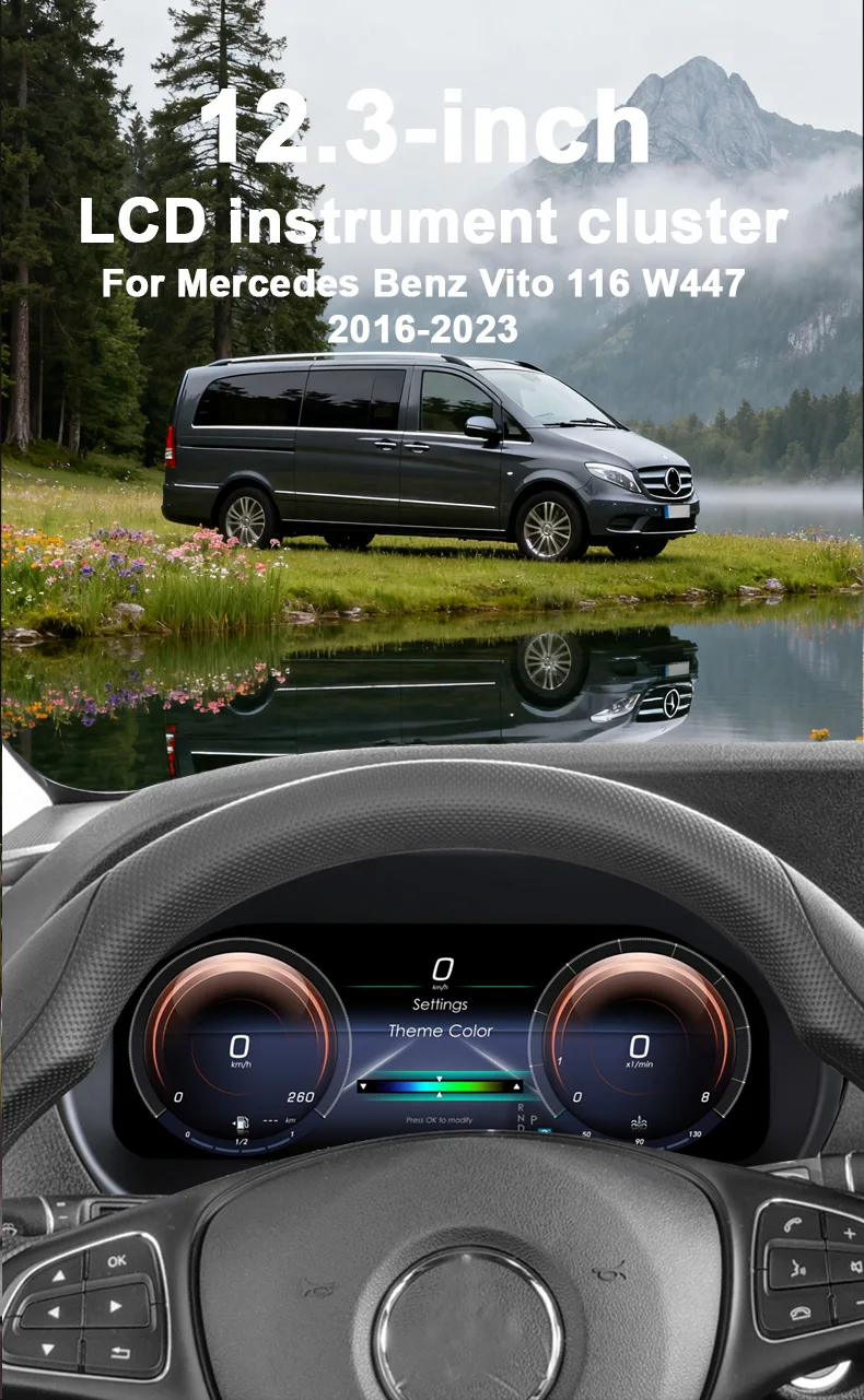 For Mercedes Benz Vito 116 W447 2014-2023 Digital Instrument Cluster Speedometer