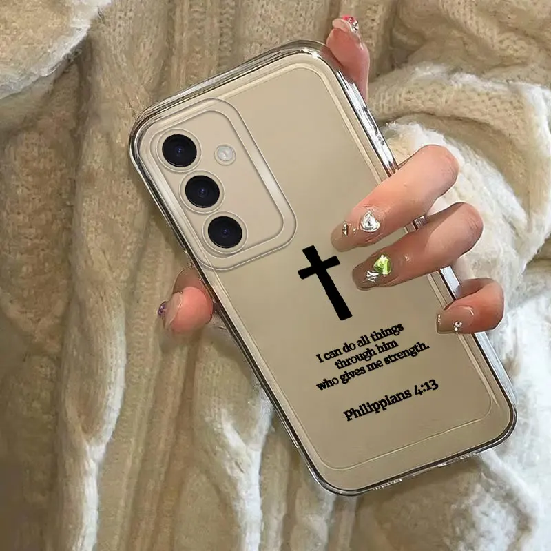 Elegant Christian Cross Design Phone Cover Case