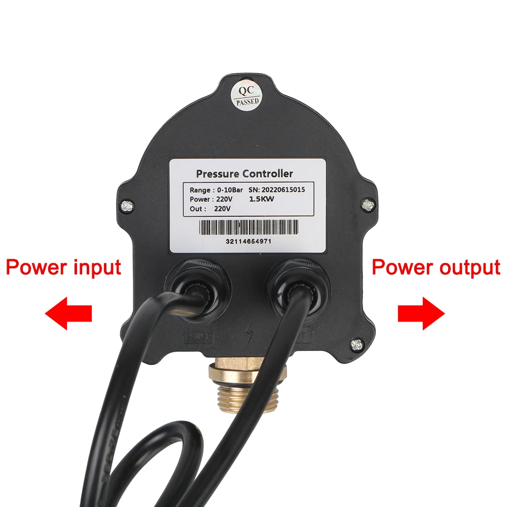 220V Digital Automatic Water Pump Pressure Controller Switch 0-10 Bar 1/2'' interface for Water Oil Compressor