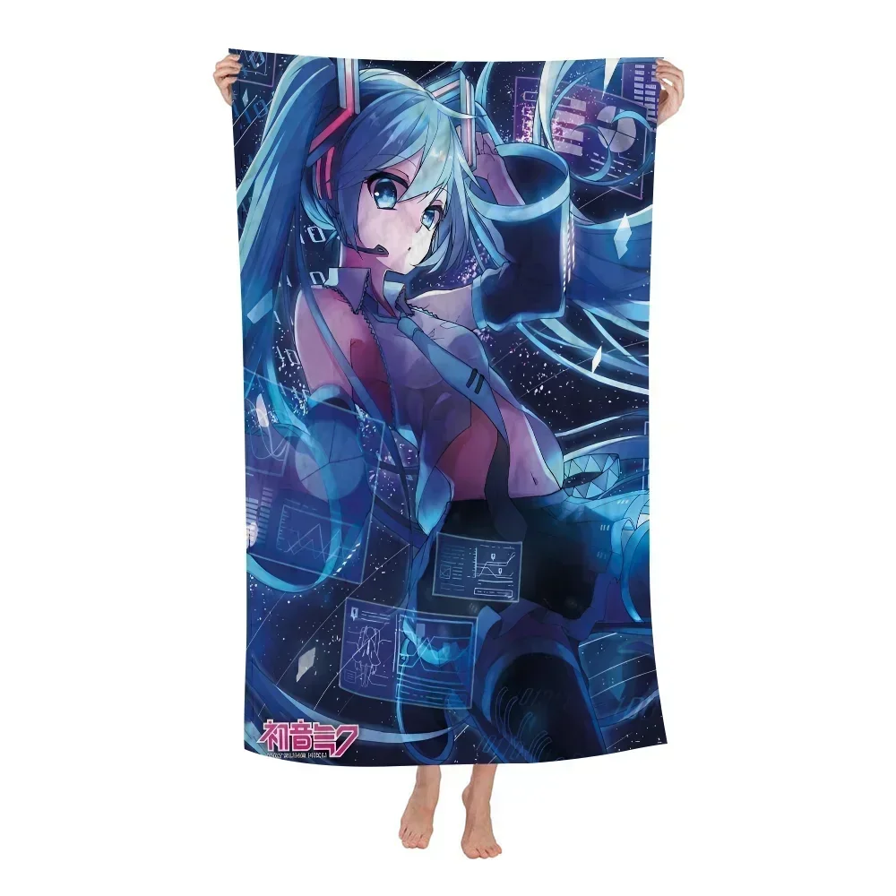Anime Idol Cartoon Singer M-Miku Bath Towel Microfiber Soft Water Absorbing Breathable For Girl Kids Decorative Beach Towel 6