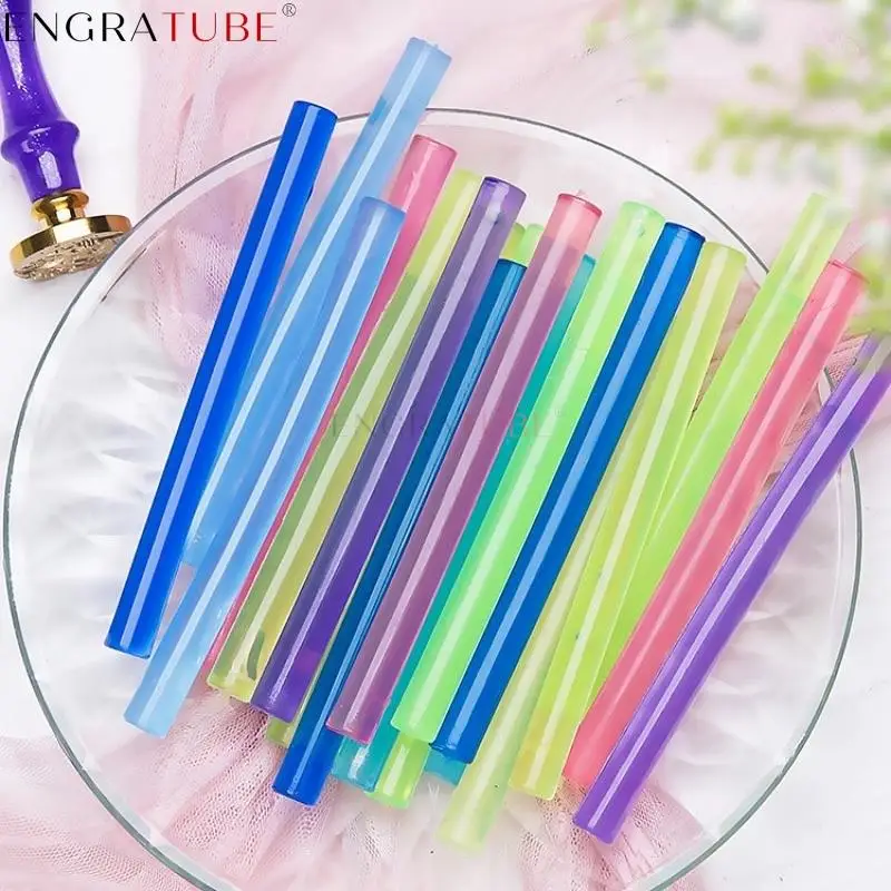 

10pcs Jelly Color Seal Wax Sticks DIY Melting Glue Gun Transparent Sealing Wax Rob For Wedding Party Invitation Gift Decoration