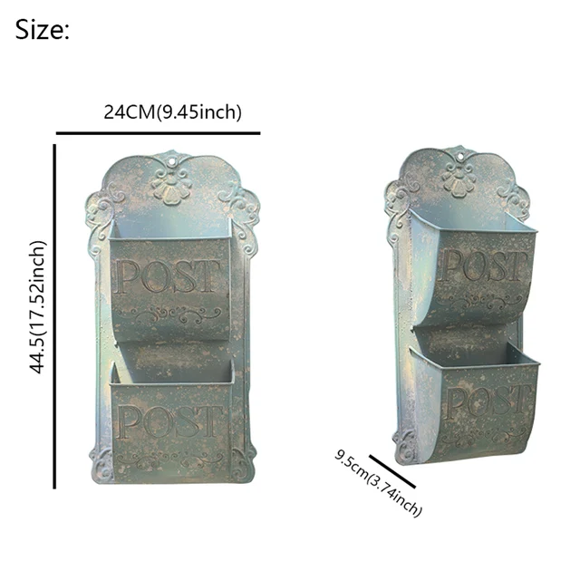 Kültéri Fali Moun Postafiók Fémlapot Doboz Francia Vidéki Stílusú Széltároló Otthoni Dekoráció Üzenetet Hagyva - Image 2