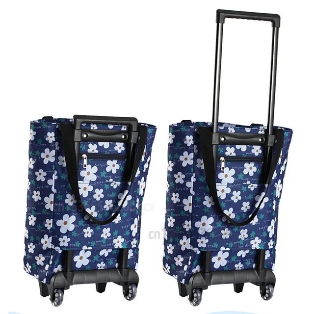 Bevásárló Kocsi Élelmiszerbolt Táska Kerekes Hátizsák Hevederek Nők Számára Utazási Kirándulások Kemping Tengerpart Piknikkocsik