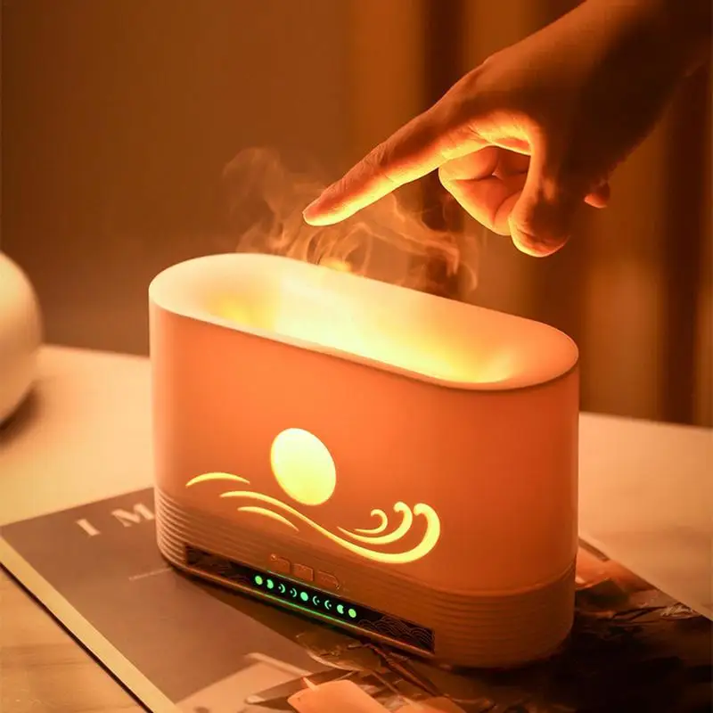 Flame Diffusers For Home Flame Oil Diffuser Fragrance Scent Diffusers LED Cool Mist Humidifier Diffuser Humidifier With