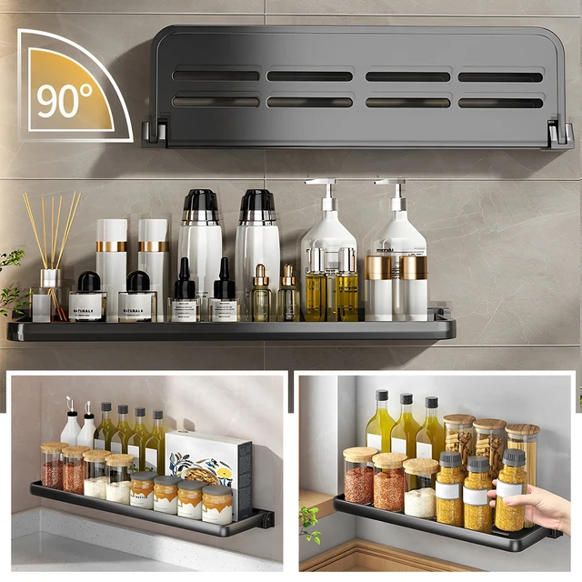 Metal Kitchen Seasoning Shelf Organizer  Wall Mount Spice Racks Kitchen -  Metal - Aliexpress