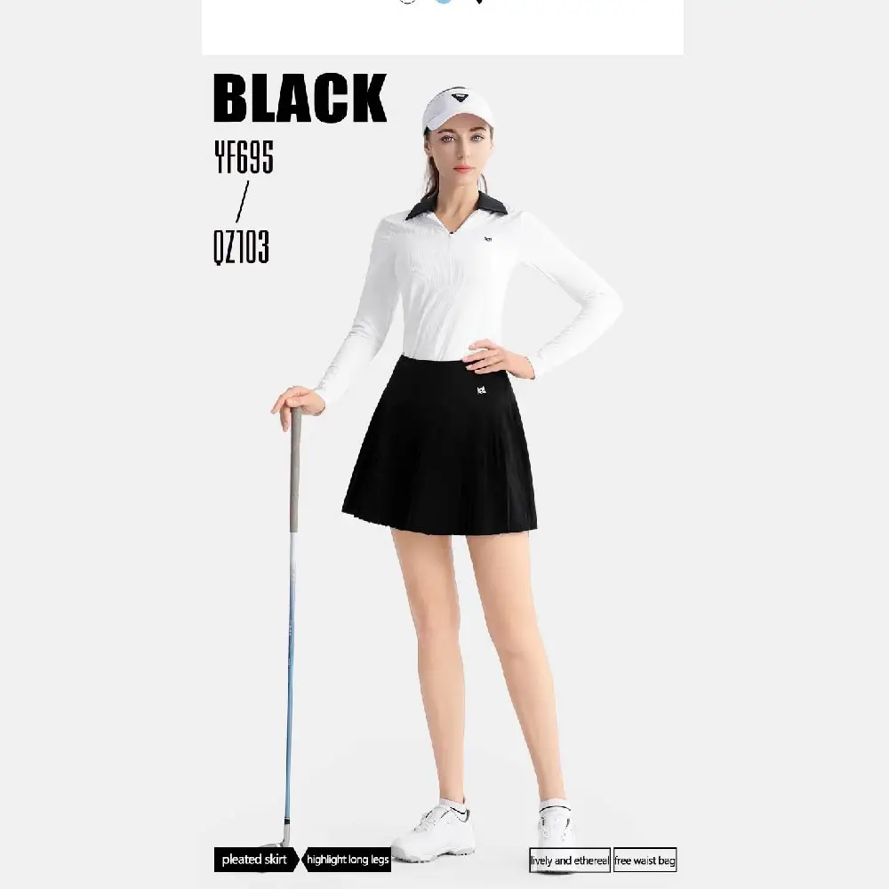 PGM Ladies Golf Skirt High Waist Sports Short Skirt Women Outdoor Leisure Sports Skort with Small Bag High Quality Golf Clothing