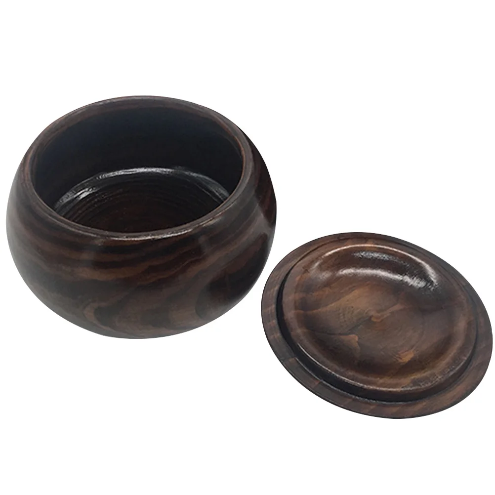 

Chess Jar Stones Holder Storage Container Supply Solid Wood Case Wooden Go Bowl