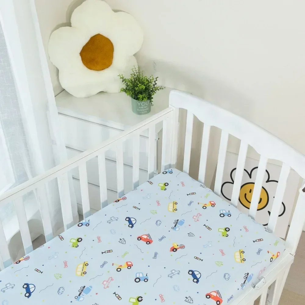 50*90cm Crib Fitted Sheets Soft Baby Bed Mattress Covers Print