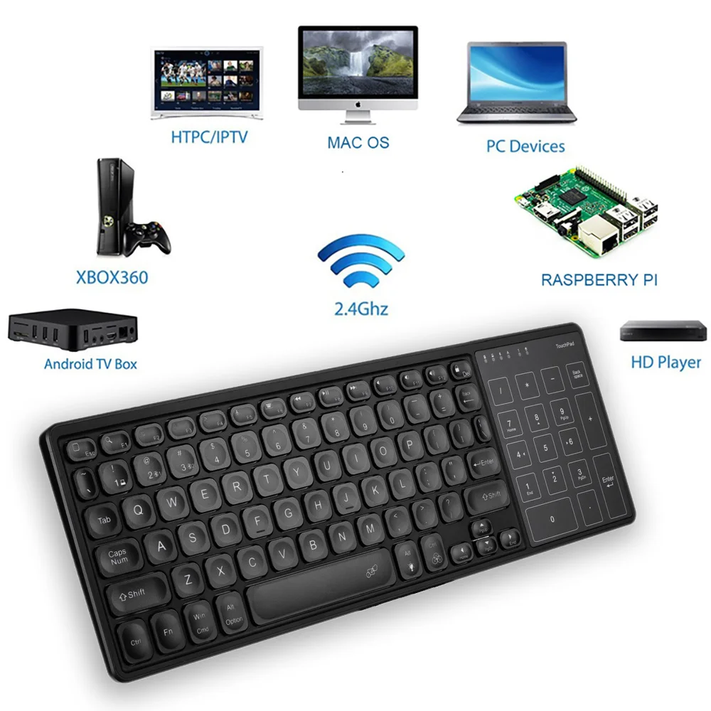 seenda teclado sem fio bluetooth com touchpad fino backlight teclado para android windows desktop computador portátil caixa de tv