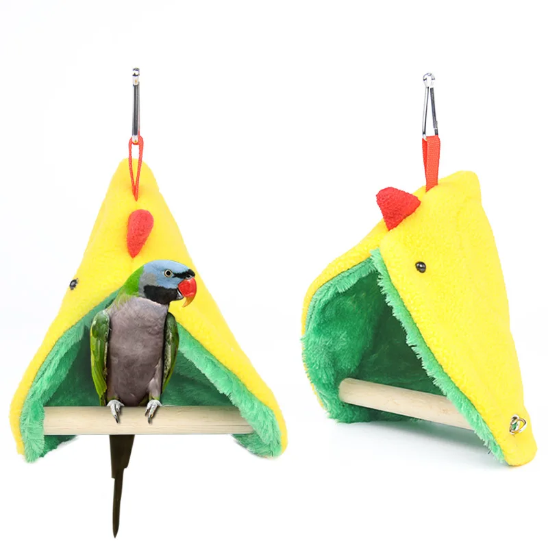 Parrot hammock with standing stick bird tent plush hanging nest