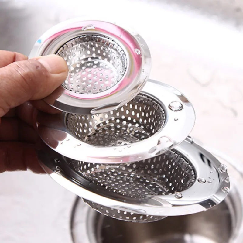 Stainless Steel Mesh Sink Strainer Filter Kitchen Sink Filter Bathroom Strainer Drain Hole Trap Waste Screen S/M/L