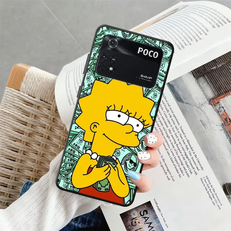 Black Soft Phone Cover Case with Funny Homer Simpson Design
