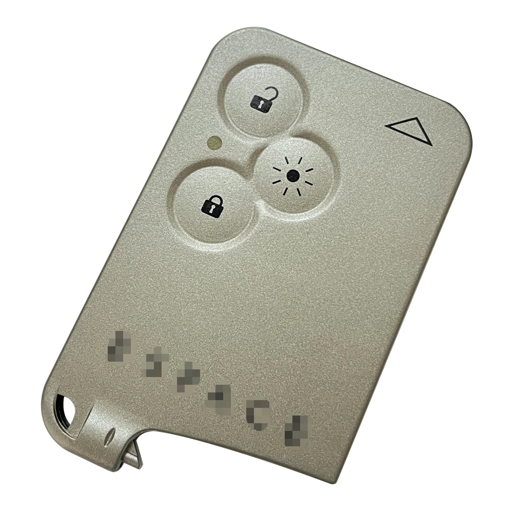 Xnrkey 3 Knop Remote Card Shell Verlichting Knop Voor Renault Espace Card Key Shell Case Zonder Mes Met Woorden Zonder Logo