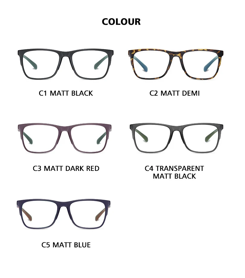 Progressive Reading Glasses – Men's Rectangle Eyeglass Frames with Transparent Eyepieces