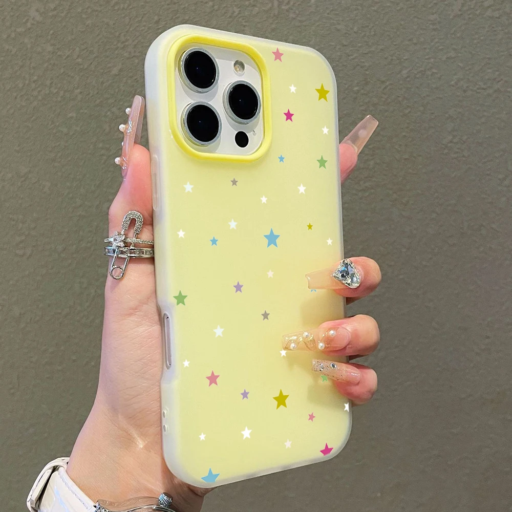 Luxury Candy Color Cute Star Phone Case Cover