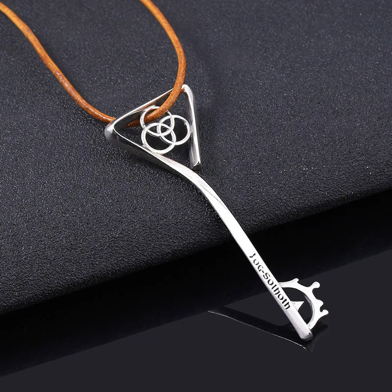 Game Cthulhu Necklace Cartoon Key Pendant Alloy Cosplay Props Rope Necklaces Yog-Sothoth Key Metal Jewery Accessories