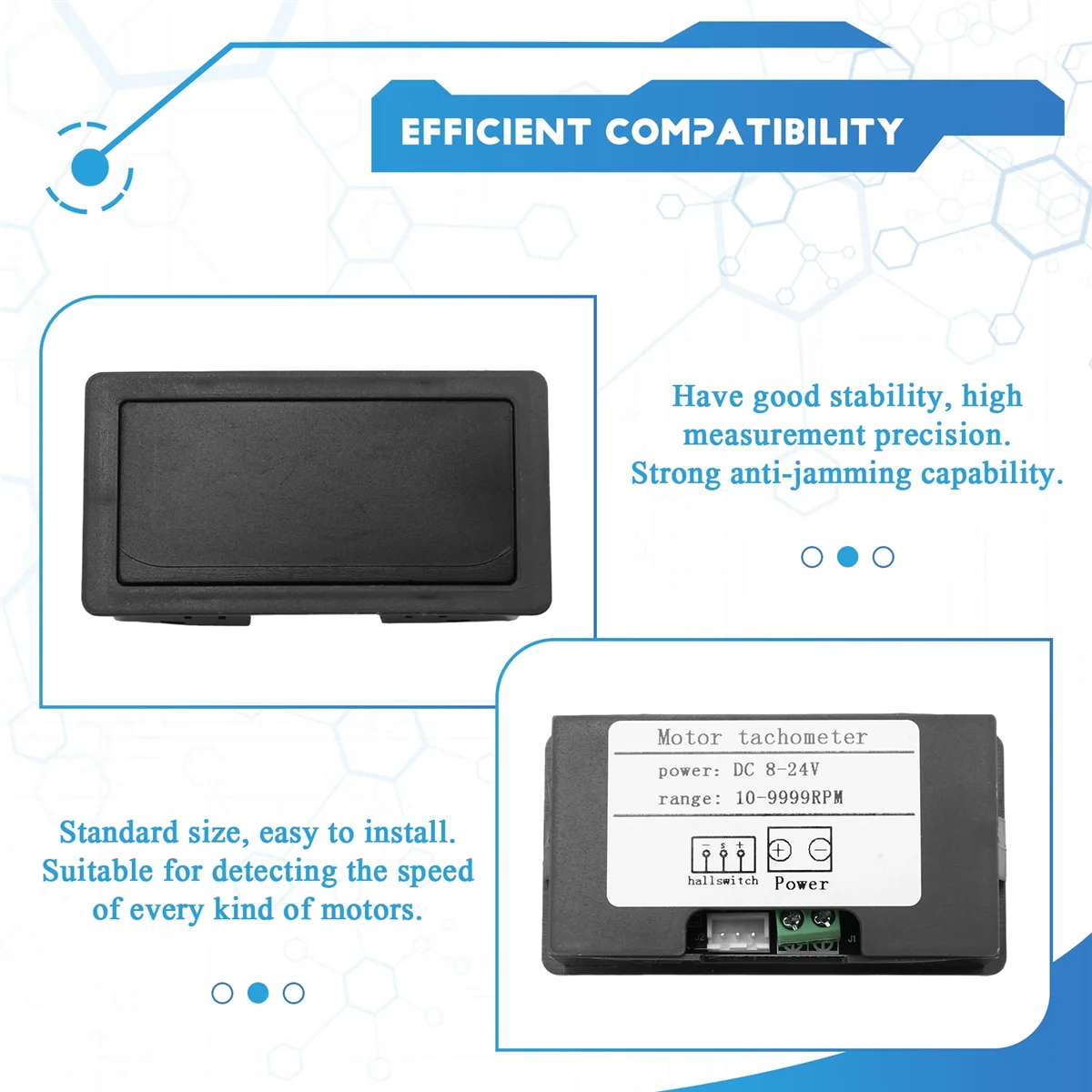 ABLG 4 디지털 LED 디스플레이 타코미터 RPM 속도계 홀 근접 스위치 센서 NPN이 있는 고정밀 타코미터