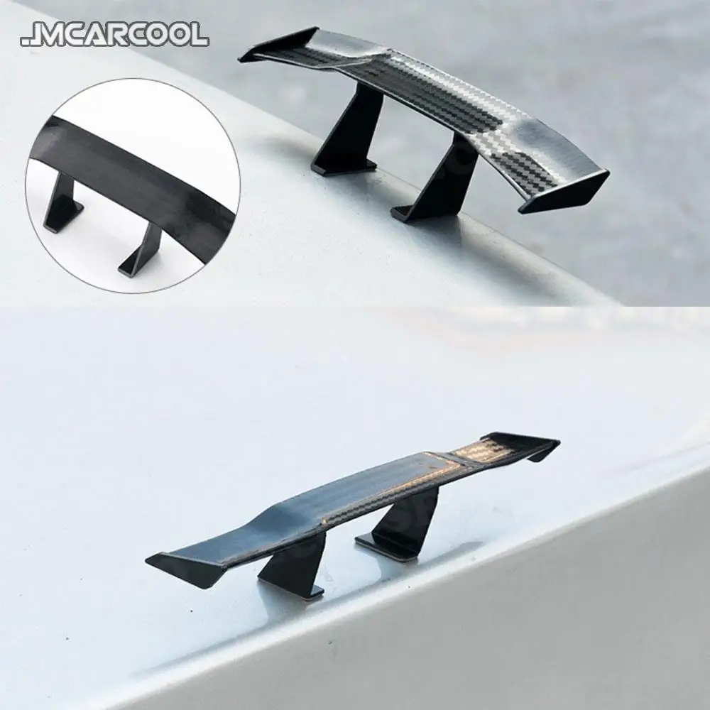 Car Rear Wing Spoiler Carbon Fiber Mini Racing Small Wing Twill Look GT Style Tail Air Deflector Boot Decorate For BMW For Universal