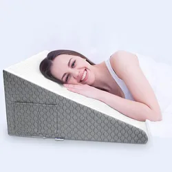 Elevated Comfort Wedge Pillow for Enhanced Sleep & Support (White and Gray)