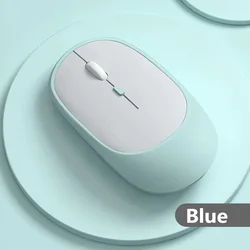 Ergonomic Wireless Silent Bluetooth Mouse with Rechargeable Battery and Adjustable DPI (Blue)