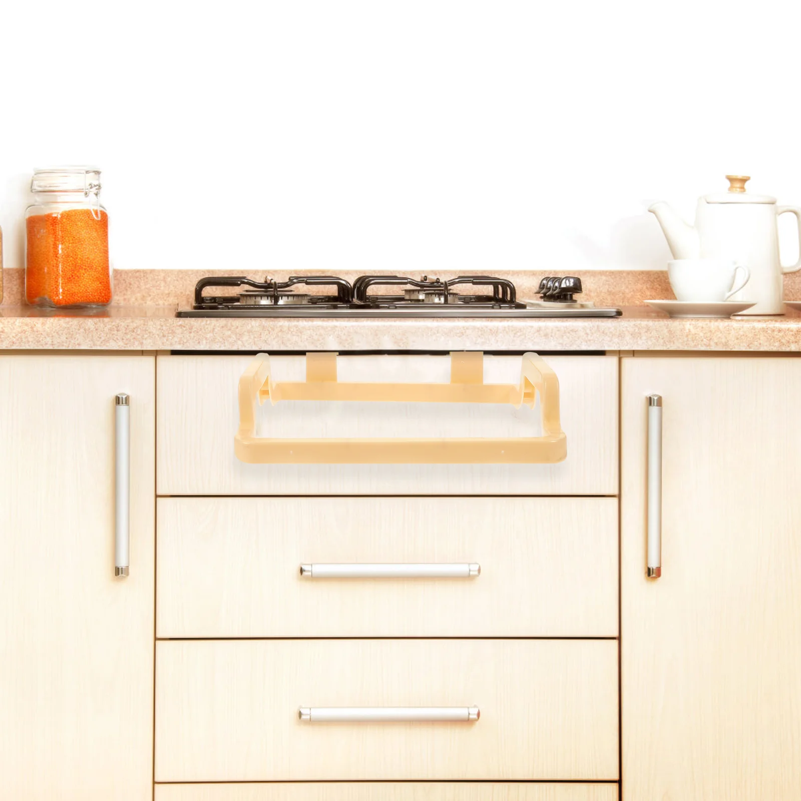 

Over The Cabinet Trash Bag Holder Garbage Storage Bags Hanging Rack Bag Holder Towel Hanger for Kitchen Storage Cupboard Drawer