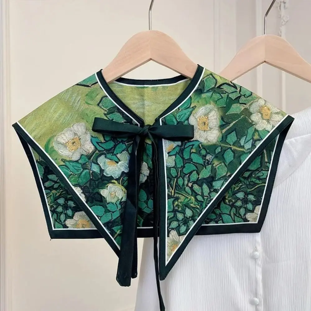 

Detachable Shirt Fake Collar New Half Shirt Necklace Shawl Floral Pattern False Fake Collar Women Vintage Shoulder Wraps
